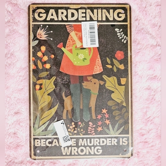 Gardening Vintage Style Tin Metal Sign - Picture 2 of 5